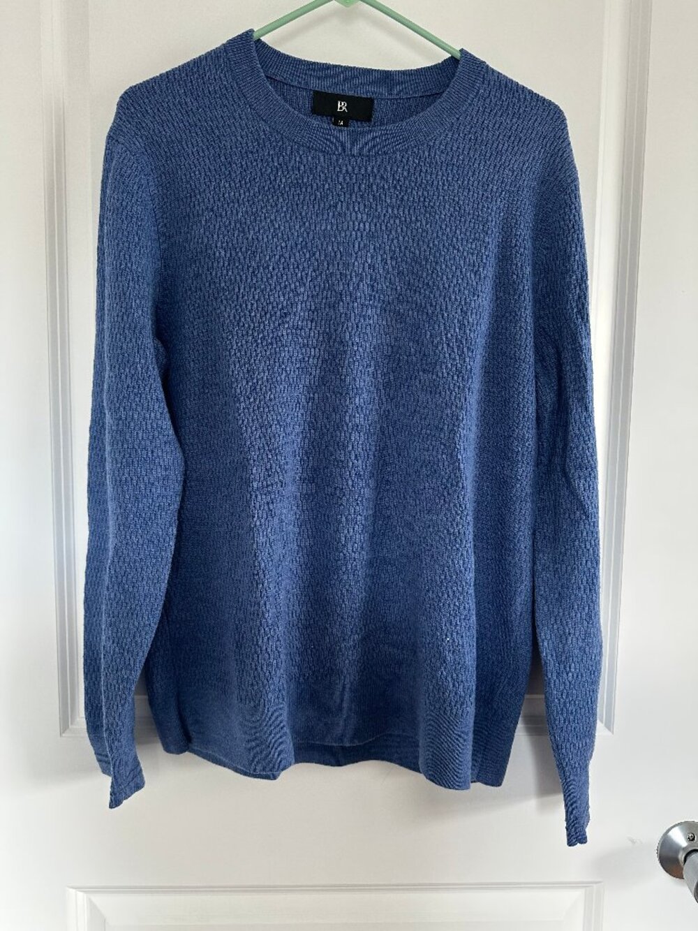 Banana Republic Extra Fine Merino Textured Crewneck Sweater Slate Blue Men’s M